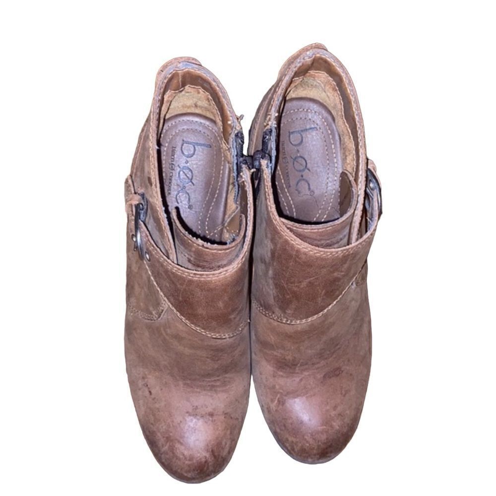 B.o.c Brown Leather Booties Size 7.5